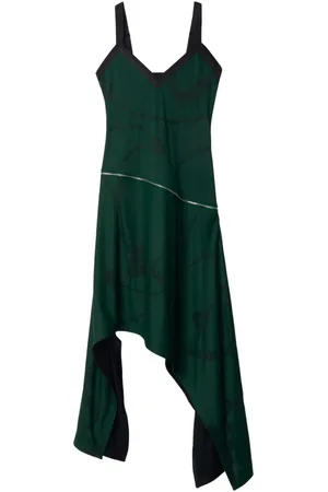 Burberry Shield Hardware asymmetric midi dress