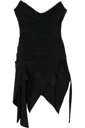 MUGLER Ruched asymmetric minidress