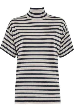 Brunello Cucinelli Striped fine-knit top