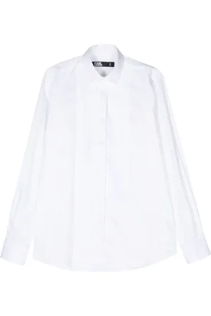 Karl Lagerfeld Smocking-detail poplin shirt