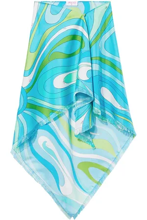 Puccini Marmo-print silk skirt