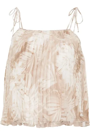 Ermanno Firenze Floral plissé sleeveless blouse
