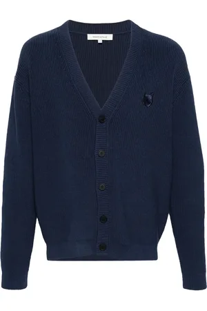 Maison Kitsuné Fox head-patch V-neck cardigan