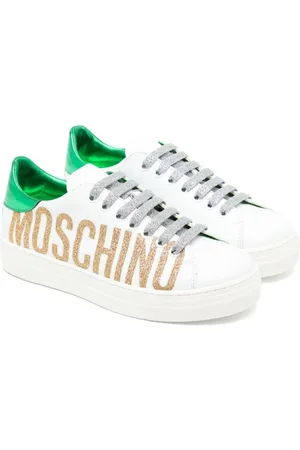 Moschino Logo-embellished glitter-detail sneakers