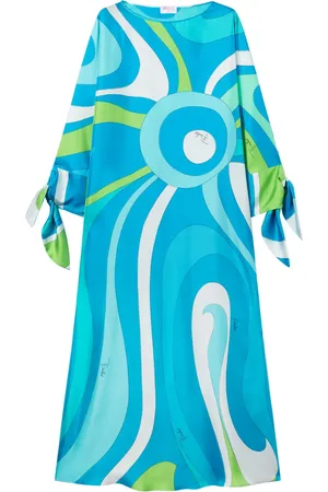 Puccini Marmo-print kaftan silk dress