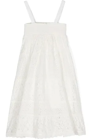 Twin-Set Broderie anglaise laced midi dress