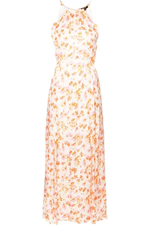 Amir Slama graphic-pattern maxi shirtdress - Orange