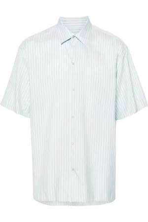 Lanvin Pinstriped press-stud shirt