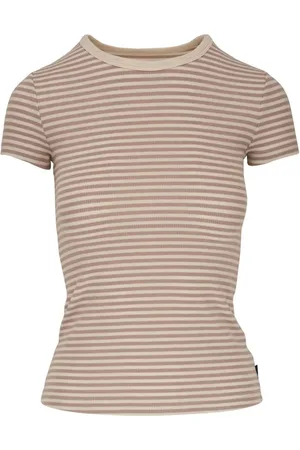 AG Jeans Striped fine-ribbed T-shirt