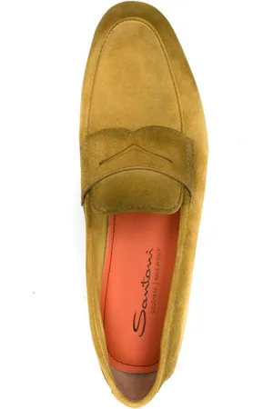 Santoni ombré perforated-leather loafers - Yellow