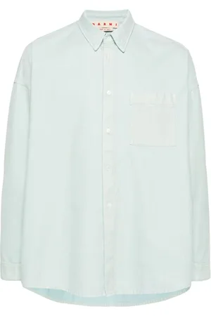 Marni Flocked-finish denim shirt