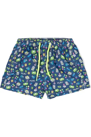 MC2 Saint Barth Kids tiger-print swim shorts - Grey