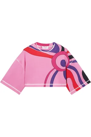 Puccini Marmo-print cotton crop top