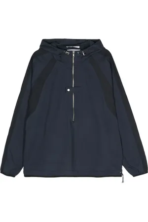 RANRA Twill-weave half-zip hoodie