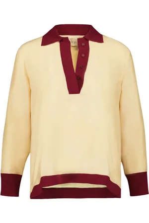 Paula Diane V-neck silk blouse