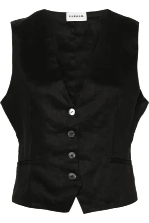 P.A.R.O.S.H. Button-up linen gilet