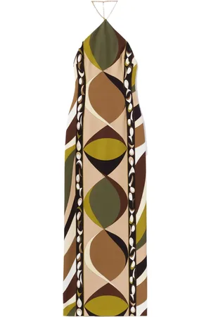 Puccini Pesci-print halterneck dress