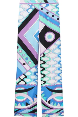 Puccini Vivara-print silk trousers