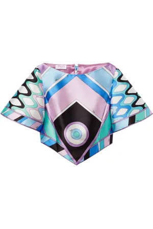 Puccini Vivara-print satin top