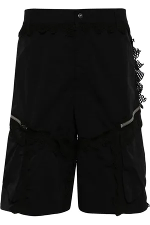 HELIOT EMIL Spherical netting-detail cargo shorts