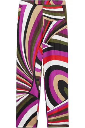 Puccini Abstract-print silk trousers