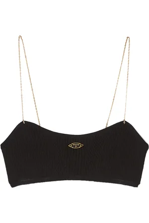 Puccini Chain-strap ribbed bandeau top