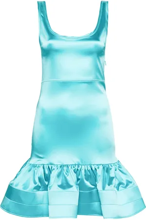 Patou Ruffle-detail satin dress