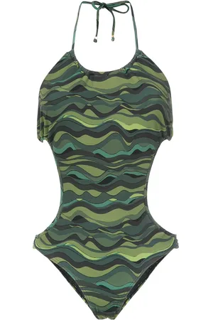 AMIR SLAMA Waves print swimsuit