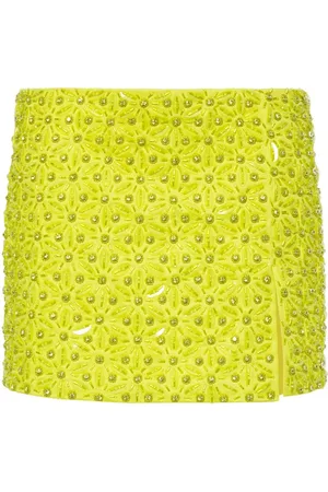 Des Phemmes Bead floral-embroidered mini skirt