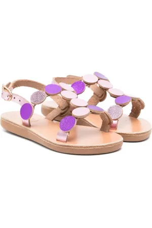 Pèpè touch-strap leather sandals - Purple
