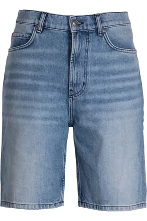 HUGO BOSS Whiskering-effect denim shorts