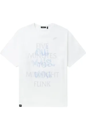 FIVE CM Slogan-print cotton T-shirt