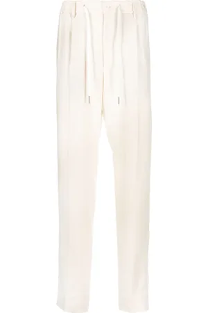 TAGLIATORE Straight-leg chino linen trousers