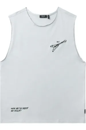 FIVE CM Guitar-print cotton vest