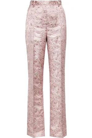 Tory Burch Floral-jacquard satin trousers