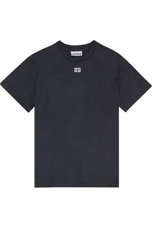 Ganni Logo-embellished cotton T-shirt