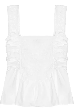 Ganni Gathered detailing peplum blouse