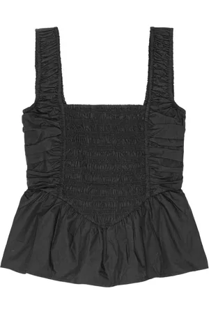 Ganni Gathered detailing peplum blouse
