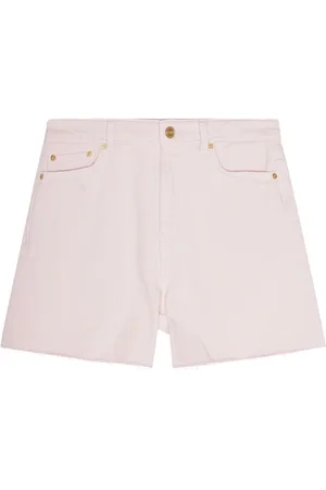 Ganni Raw-cut denim shorts
