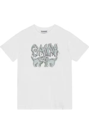 Ganni Logo-print cotton T-shirt