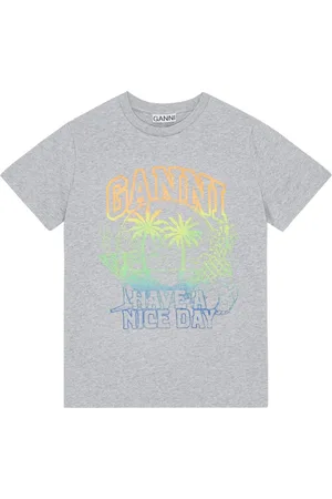 Ganni Logo-print cotton T-shirt