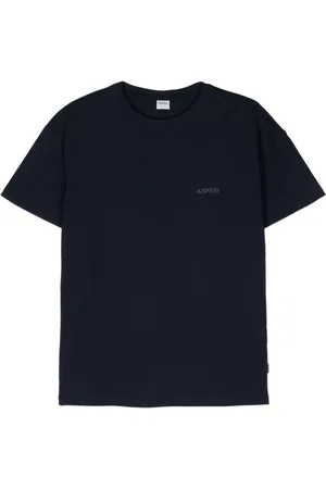 Aspesi Rubberised-logo cotton T-shirt