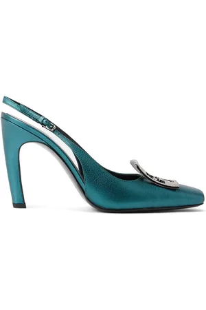 Tory Burch Pave 100mm logo-plaque leather pumps