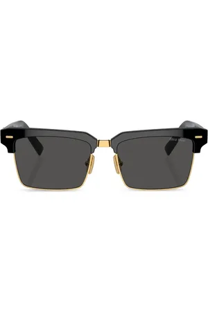 Miu Miu Logo-lettering square-frame sunglasses
