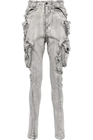 JULIUS Drop-crotch cotton blend trousers