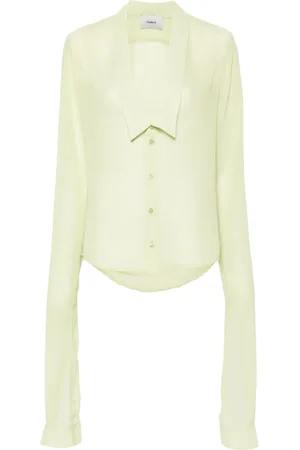COPERNI Semi-sheer open-collar shirt