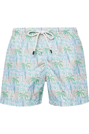 FEDELI Madeira botanical-print swim shorts