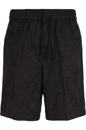 Emporio Armani Embroidered cotton track shorts