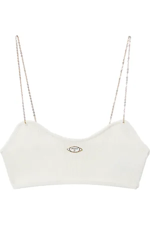 Puccini Logo-plaque ribbed crop top