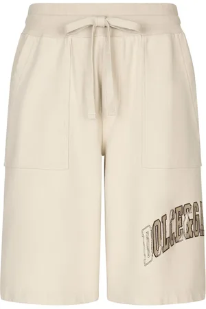 Dolce & Gabbana Logo-embroidered cotton track shorts